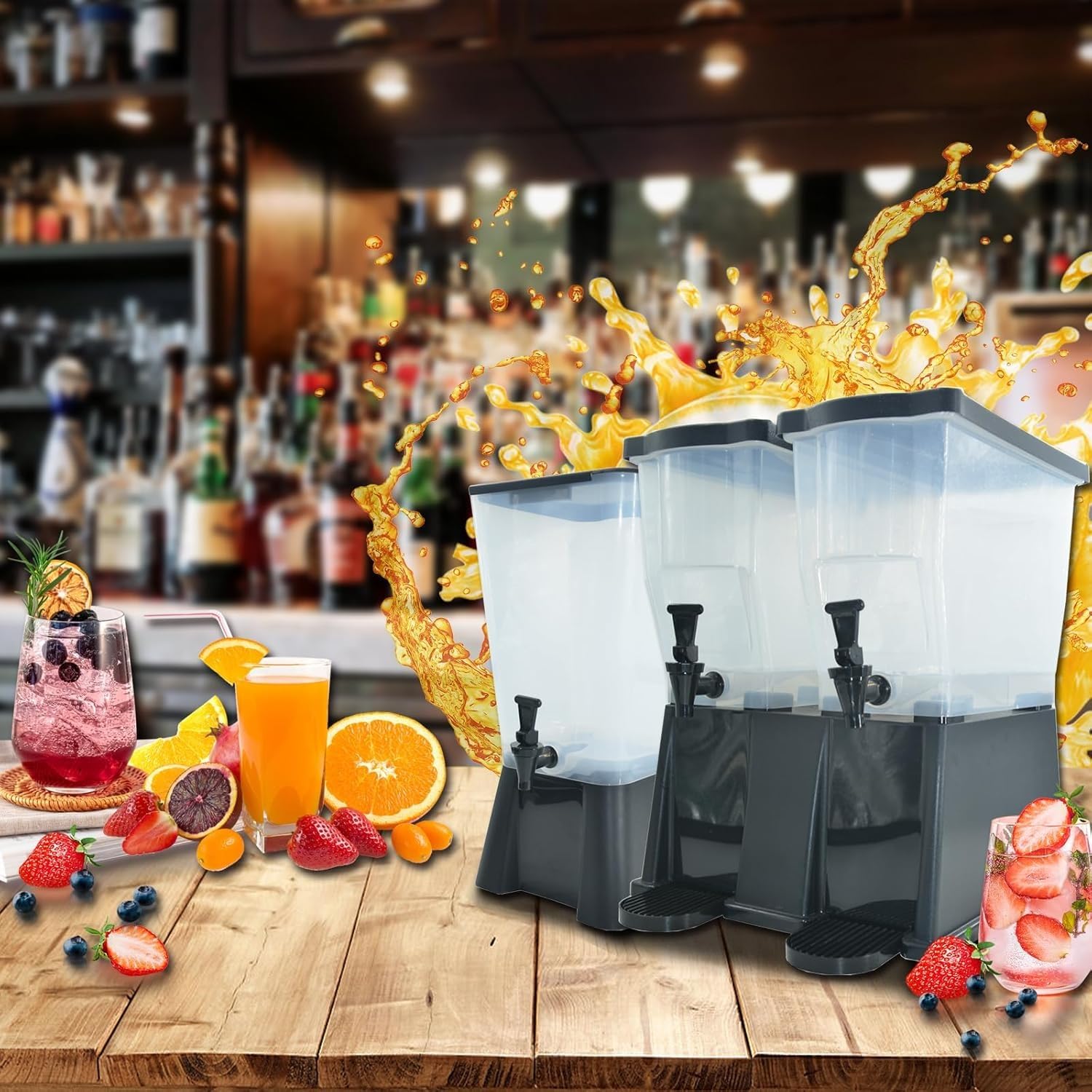 Commercial Beverage Dispenser,22L/5.81gal Iced Drink Dispenser,Juice Tea Drink Machine,Fountain Drink Machine for Home Restaurant Bar Party