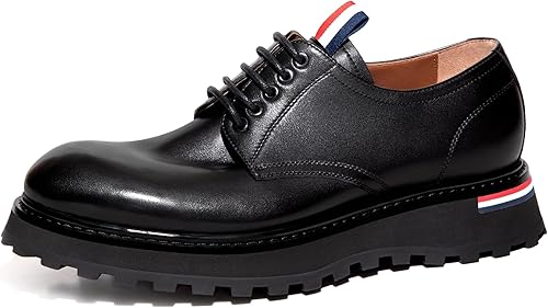 Zapatos de vestir para hombre, zapatos Oxford, zapatos de cuero para hombre, zapatos de cuero casuales con cordones, zapatos de vestir negros para