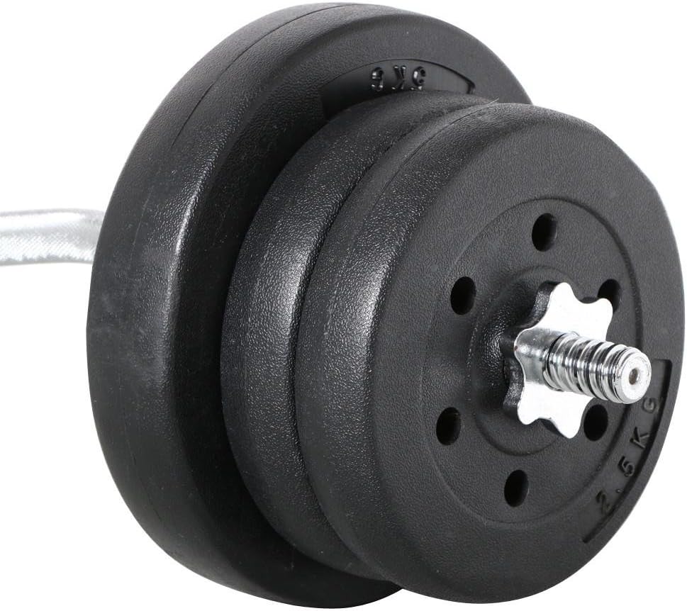 Yaheetech 55lb Olympic Barbell Dumbbell Weight Set Gym Lifting Exercise Workout Olympic Bar Curl Bar