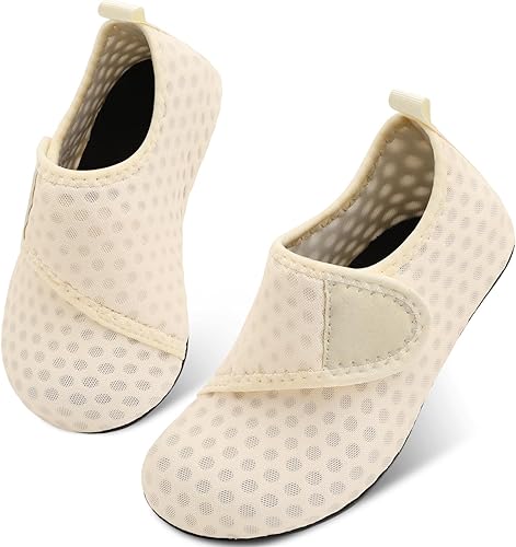 Scurtain - Zapatos acuáticos para niños, calcetines acuáticos de secado rápido con sensación de pies descalzos para niños, niñas y bebés con suela