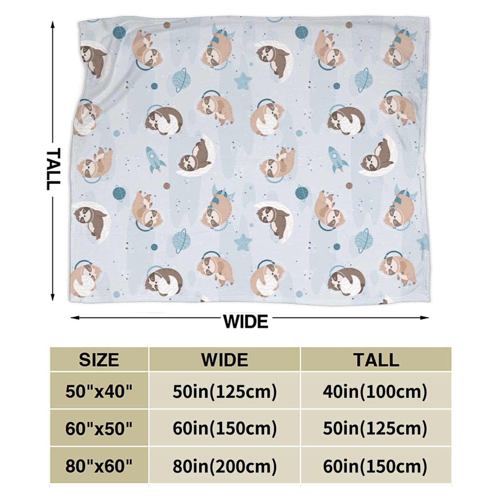 Coperta in pile con bradipo albero, super morbida, confortevole, 101 x 127 cm, leggera, pelosa, testurizzata, calda, per divano, letto