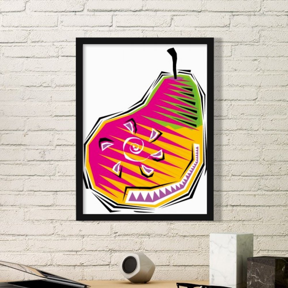 Peinture poire Mexique cadre noir stickers muraux pour petit espace