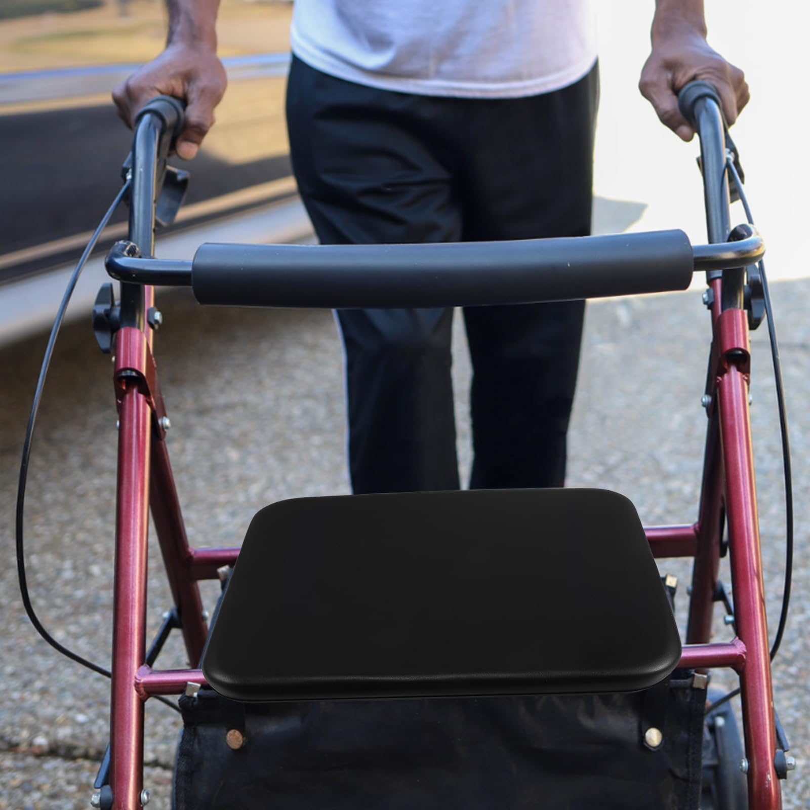 Luxshiny Cuscino Sedile Sostitutivo in Pu per Deambulatore Leggero Pieghevole, Pad Sedile per Walker Medico Adatto a Anziani per Assistenza Domiciliare e Viaggi
