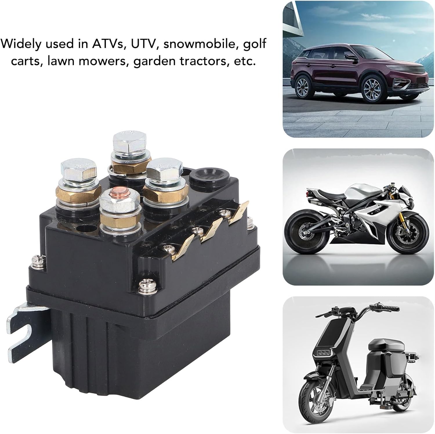 Alomejor 500A High Power Winch Relay for ATV, Electric Winch Contactor, Reliable Performance for Snowmobile, Cart