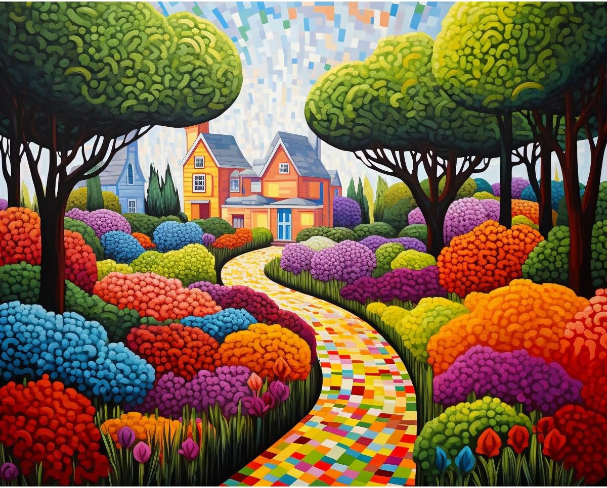 Craftoria Paint by Numbers for Adults 40"x50"cm NO Framed Abstract Garden No 3-36 Colors