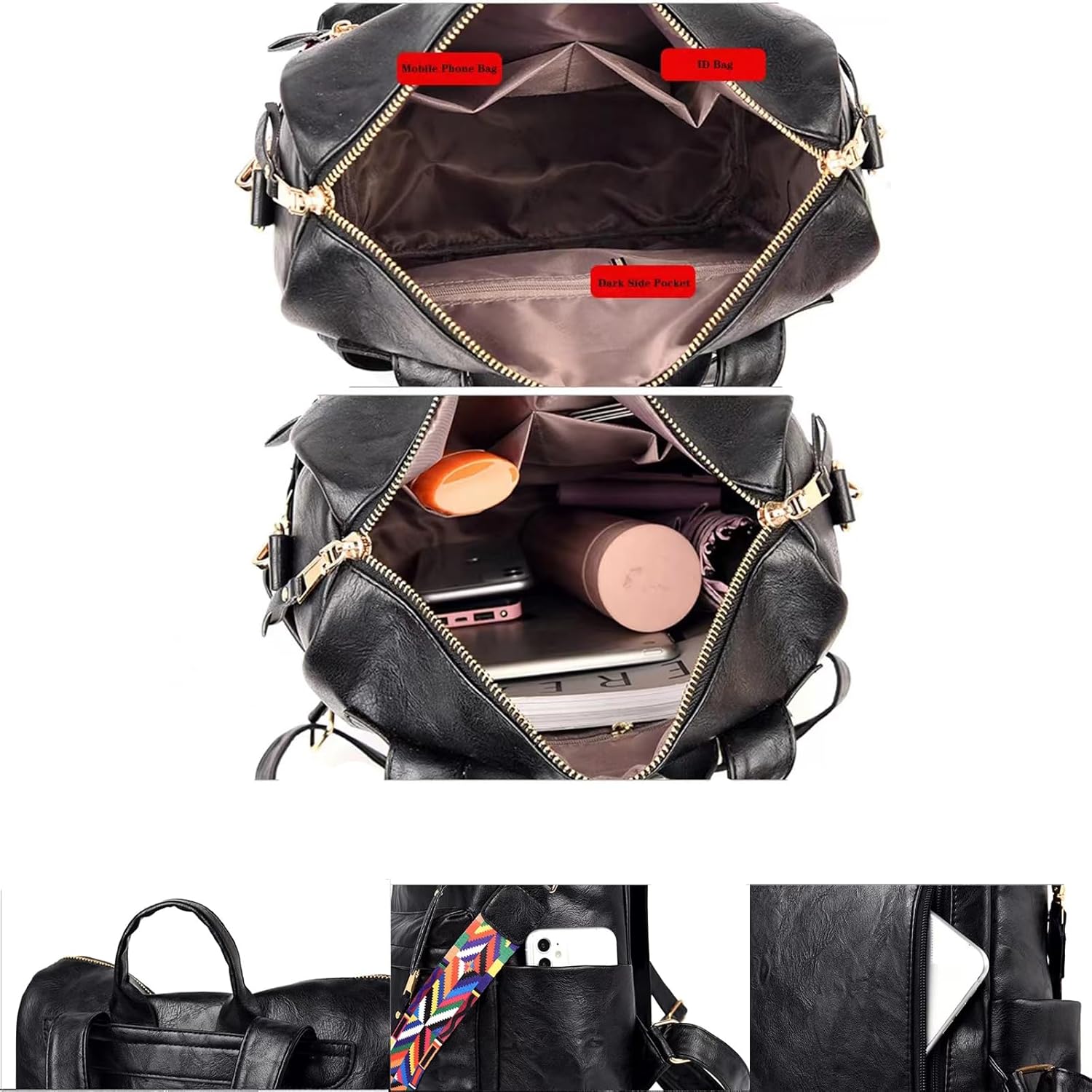 Women's Fashion Backpack Purse for Women Leather Multipurpose Design Ladies Shoulder Bag Travel bag Satchel Handbags - Image 4