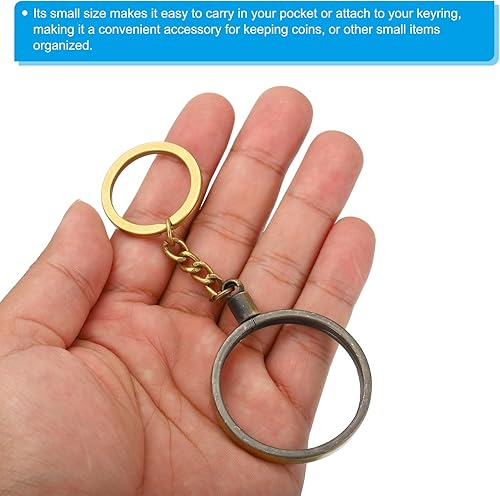 Miniatura 9 de PATIKIL Llavero con medallón redondo con llavero de metal para monedas AA Medallion, plateado