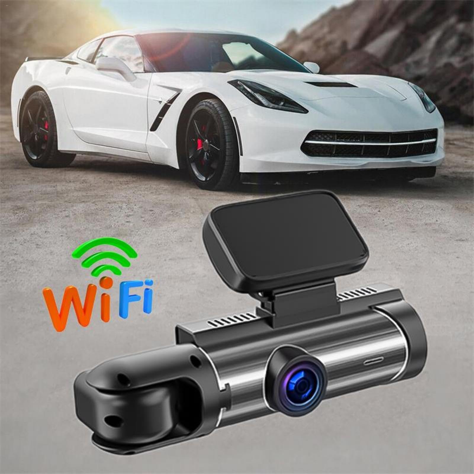 Macchina fotografica per Camion - 2 con Rilevamento di Movimento e Grande | Angolo di 170° | Telecamera per auto a doppio canale, Monitor di parcheggio, Registratore di guida, Sicurezza stradale