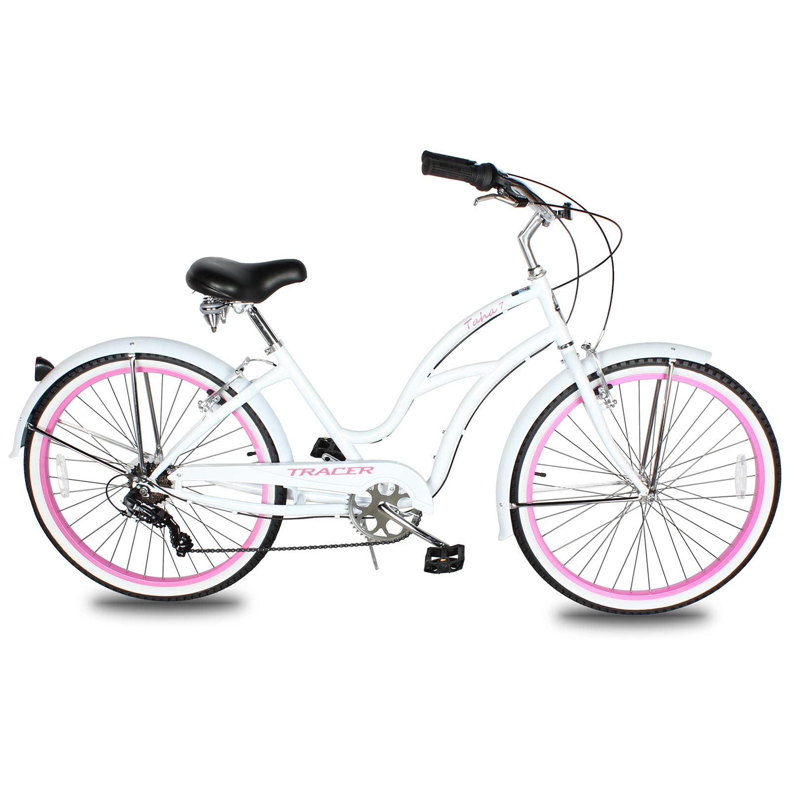 TRACER TAHA/Avera/Nova Beach Cruiser Bike for Women,26 Inch Wheels,Hi Ten Steel Frame,Shimano 1/