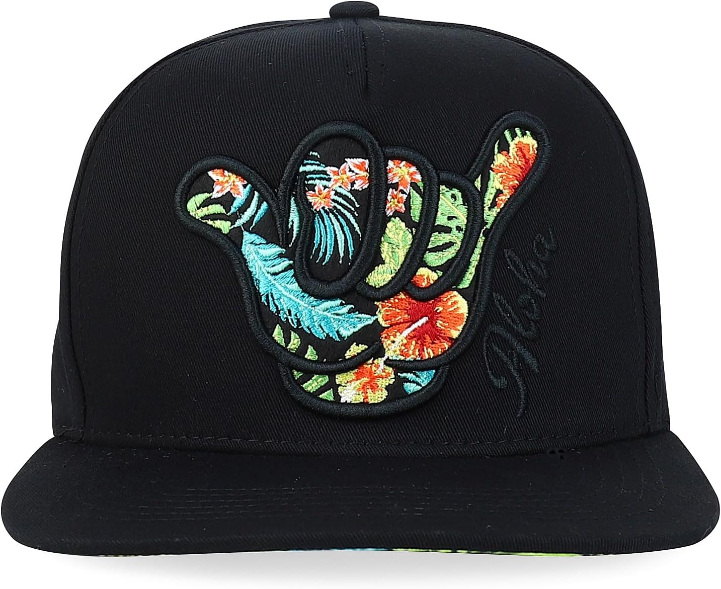 Trendy Apparel Shop Hibiscus Hawaiian Tropical Floral Aloha Embroidered Snapback Cap - Image 2