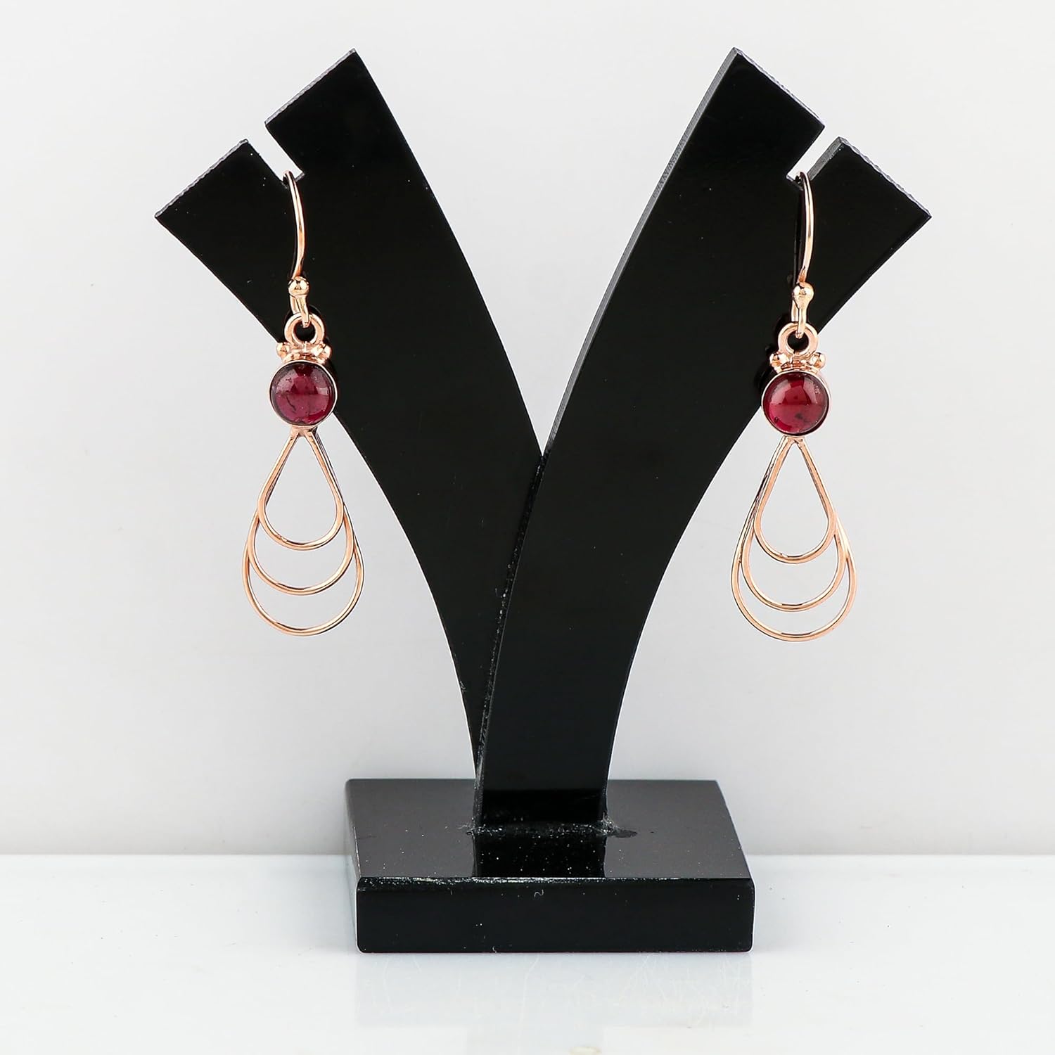 AAA Grade Natural Gemstone Dangling Earrings, 14K Gold Plated Designer Handmade Jewelry, Wicca & Reiki Healing Crystals, Polished Stone, Fancy Bohemian Chritsmas Gift for Women - Image 2