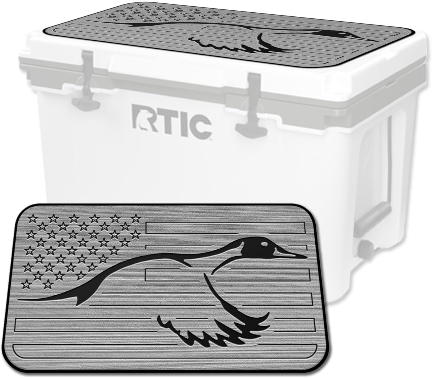 USATuff SeaDek EVA Mat Cooler Pad fits RTIC | Peel & Stick Application | Non Slip Comfort Accessories - US Flag Duck Outdoorsman Hunt Design (SG-B)