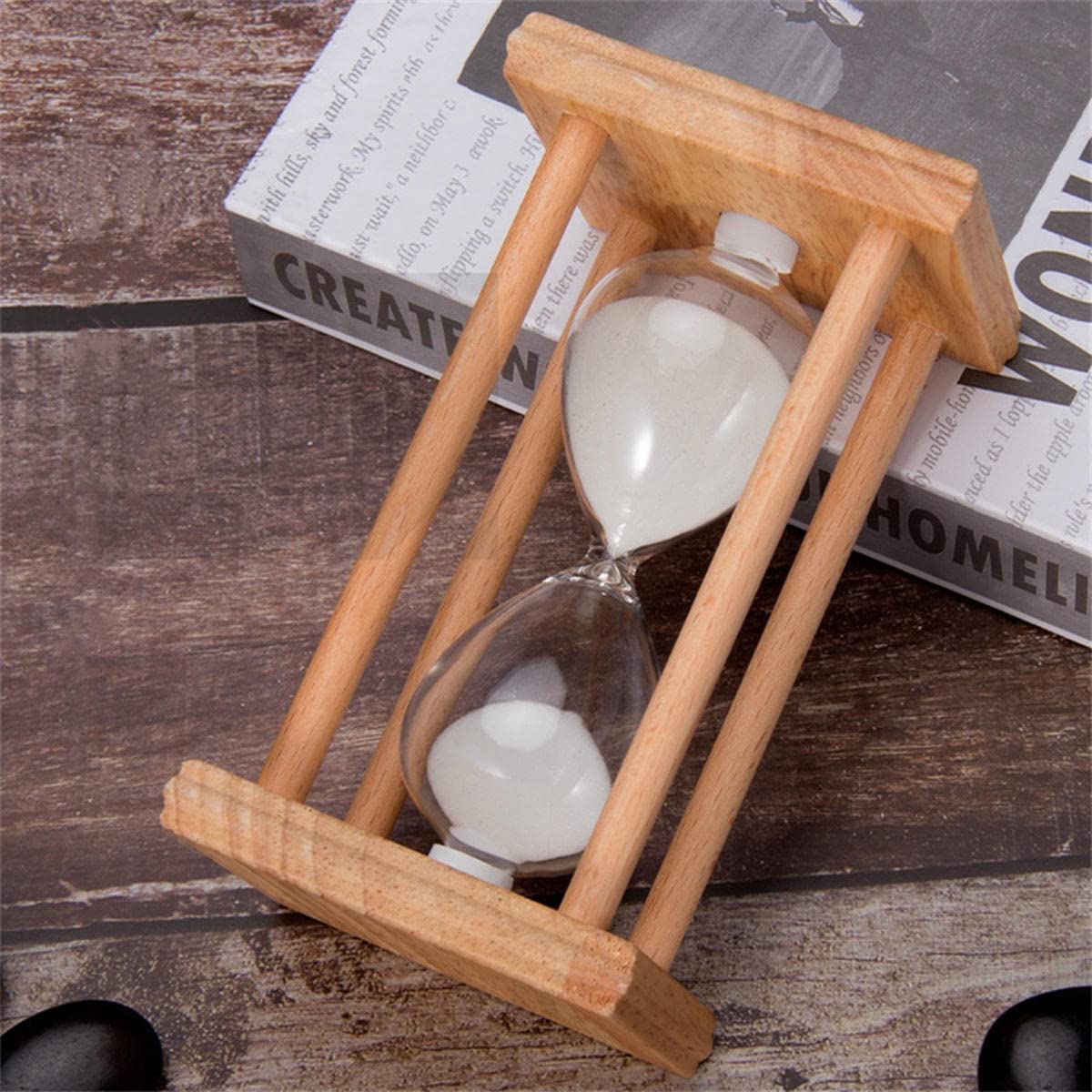 Sanduhr, Sanduhr Timer 30/45/60 Minuten, Holzrahmen Dekor Sanduhr, für Zuhause, Restaurant, Büro, Wohnzimmer, Deko