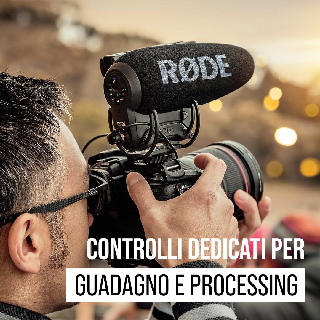 RØDE Videomic Pro+ Microfono per Fucile da Ripresa Premium con Filtro Passa-Alto, Pad, Canale di Sicurezza per Riprese Cinematografiche, Creazione di Contenuti e Registrazione della Posizione