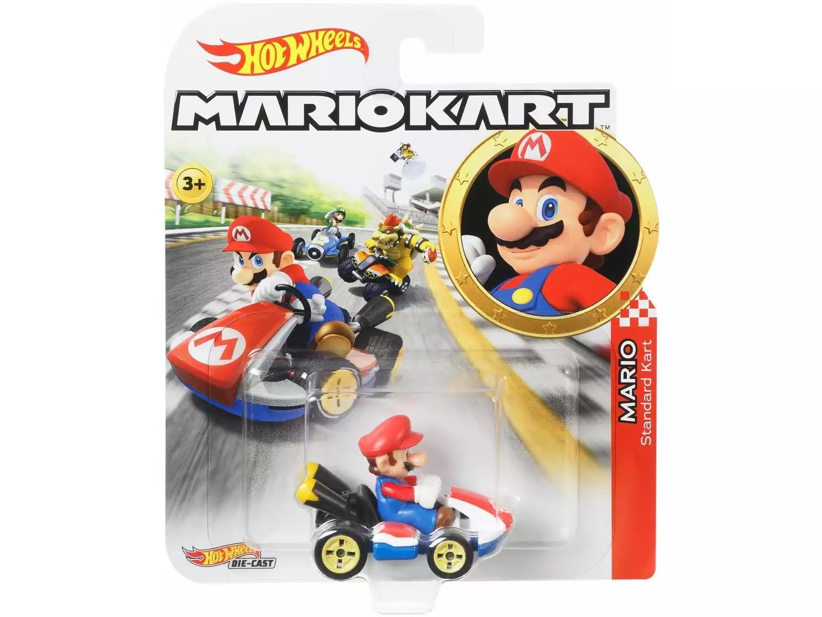 Hot Wheels GBG26 Super Mario Kart DieCast MARIO STANDARD KART 1:64 Scale 5cm Length, Blue, 0 - Image 2