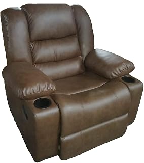 invate-rs innovate solid wood standard rocking and rotating recliner and sofa manual chair (brown) Price In India