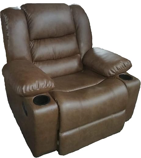 invate-rs innovate solid wood standard rocking and rotating recliner and sofa manual chair (brown)