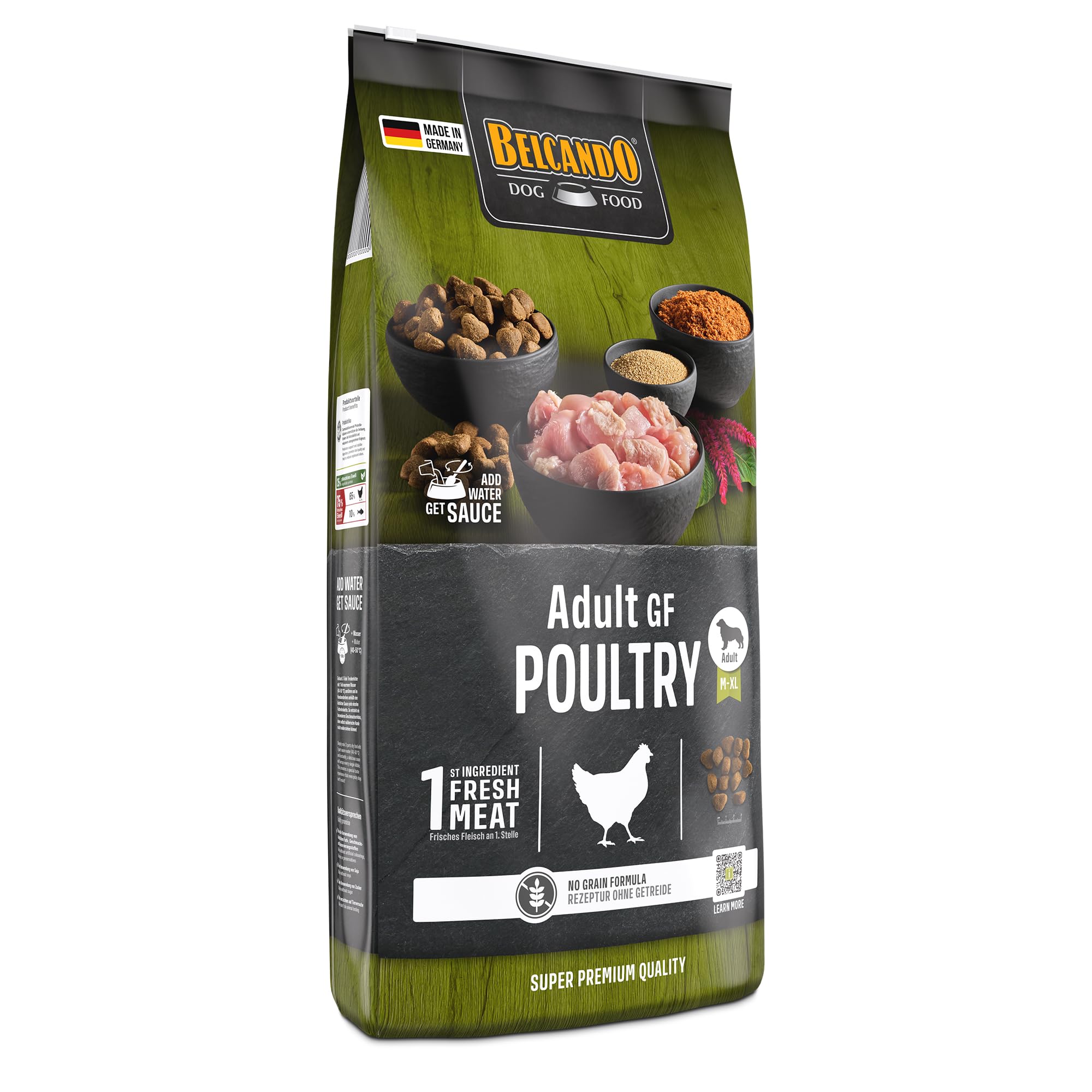 Belcando Adult GF Poultry [12,5 kg] Cibo per cani senza cereali | Cibo secco senza cereali con pollame | Alimento completo per cani adulti di almeno 1 anno