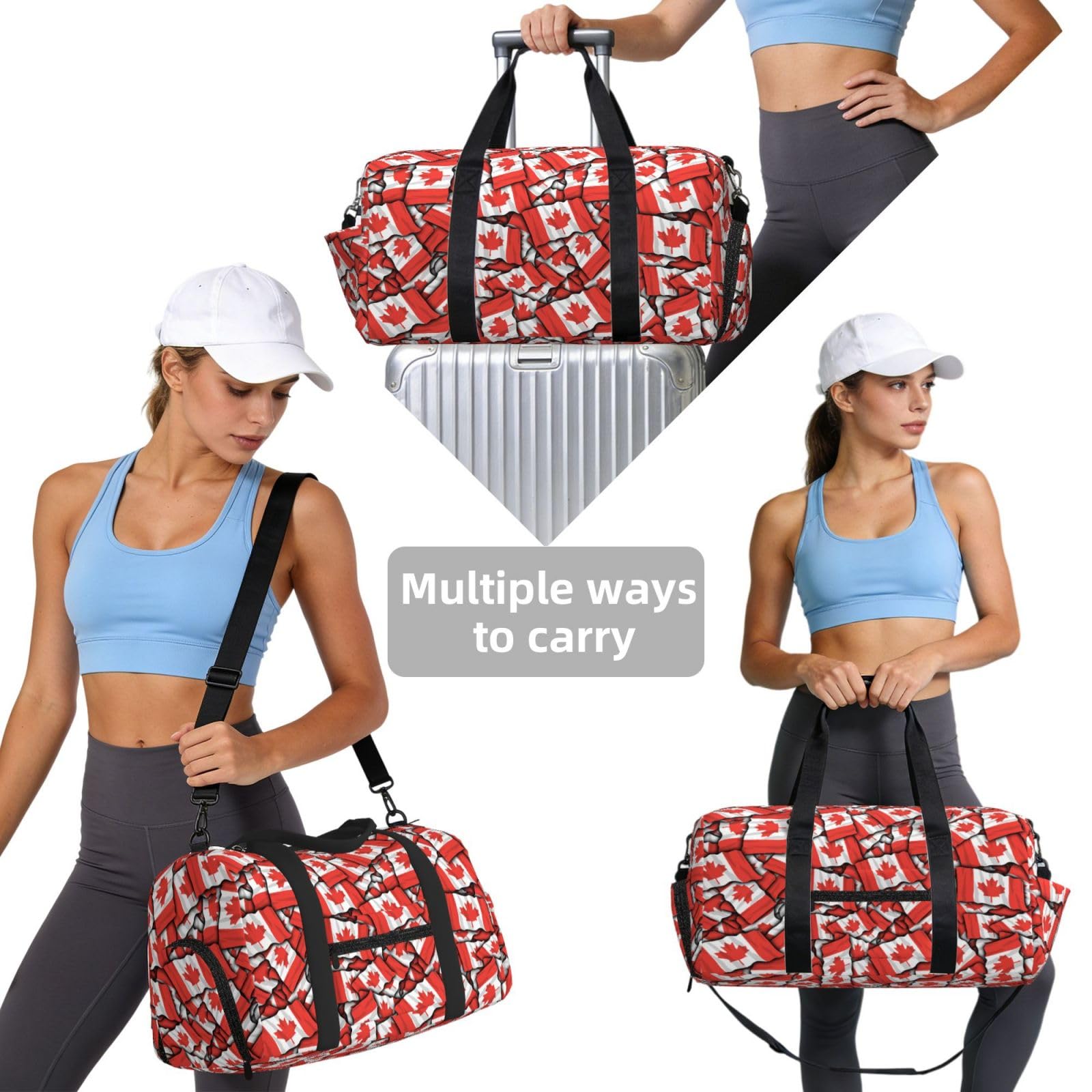 Flaga Kanady drukowana Ręczna torba sportowa crossbody Torba podróżna