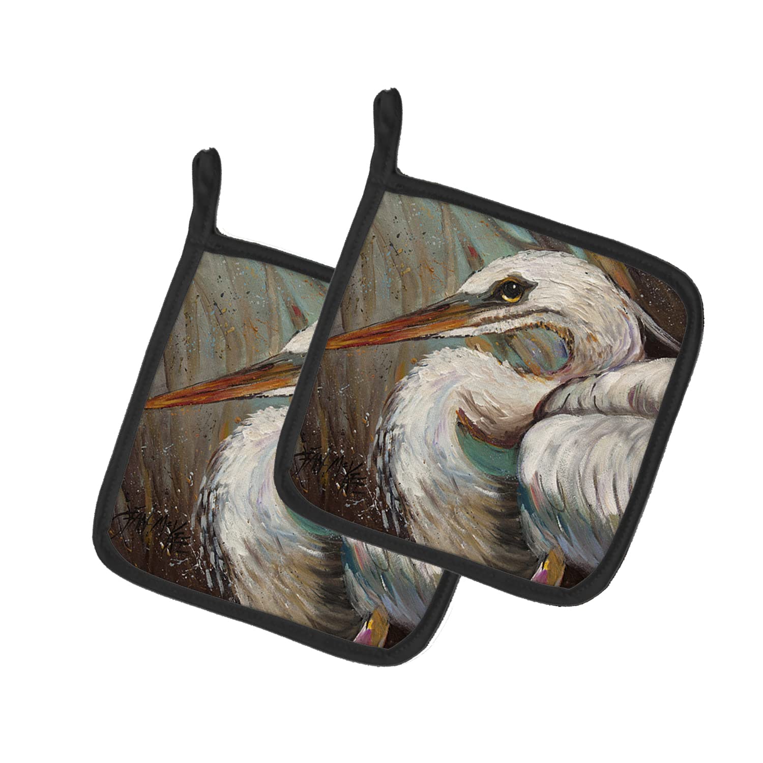 Caroline's Treasures JMK1212PTHD White Egret Topflappen, 7,5 x 7,5 W, mehrfarbig