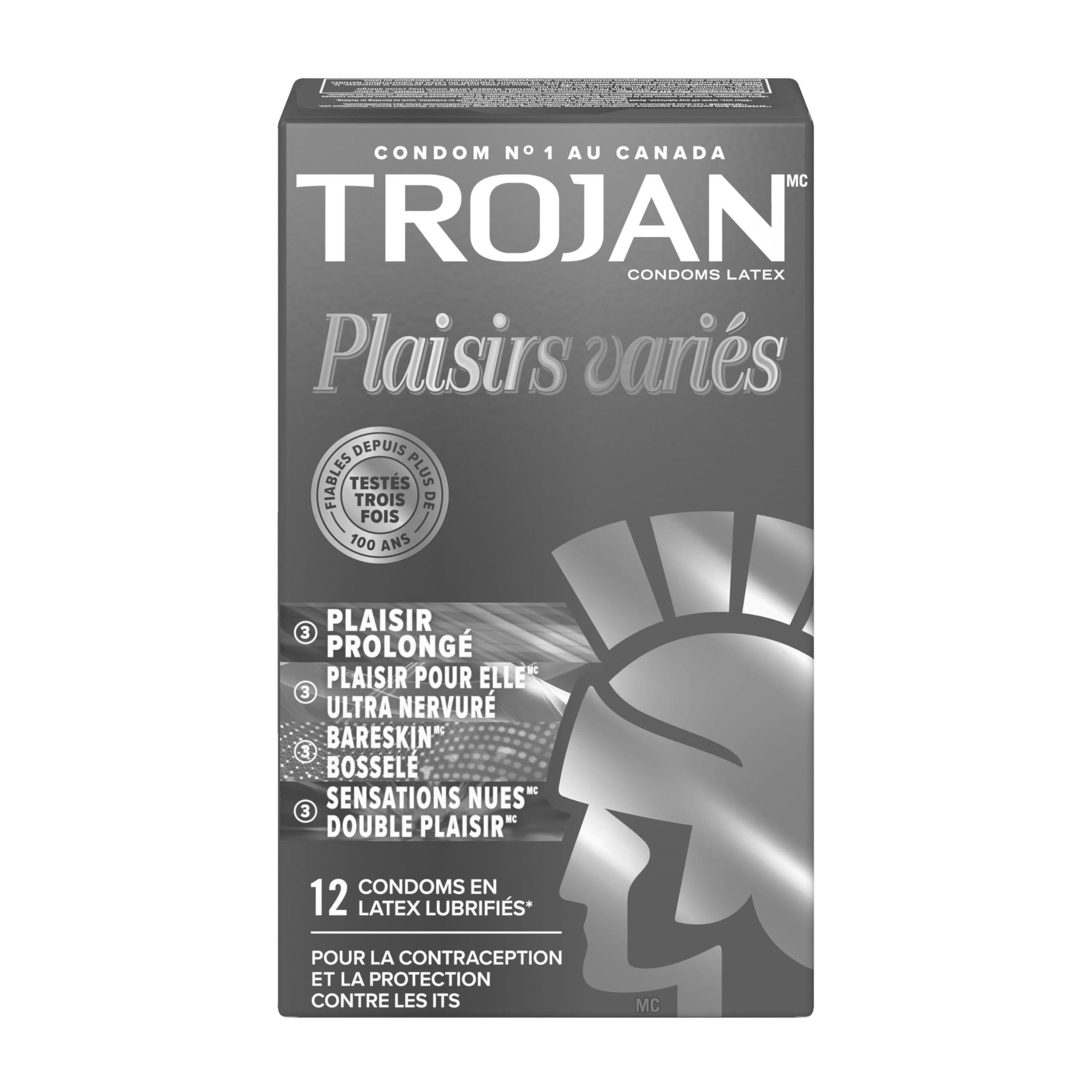 Trojan Pleasure Pack Assorted Lubricated Latex Condoms, 12 Count