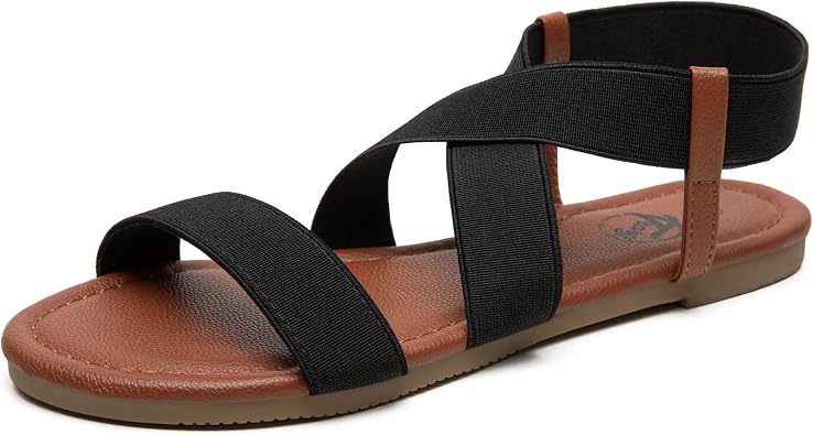 Trary Womens Dressy Summer Sandals, Elastic, Cute, Open Toe, Wide, Sandalias Para Mujer