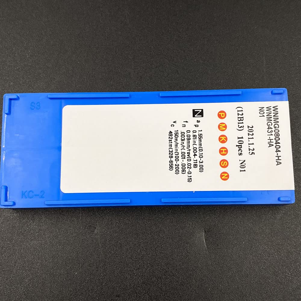 GBJ 50pcs WNMG431 -HA WNMG080404 -HA Aluminum Inserts Aluminum Cutter Turning Insert Carbide Inserts for Aluminum and Silicon Carbide Turning Inserts (WNMG431 -HA N01)