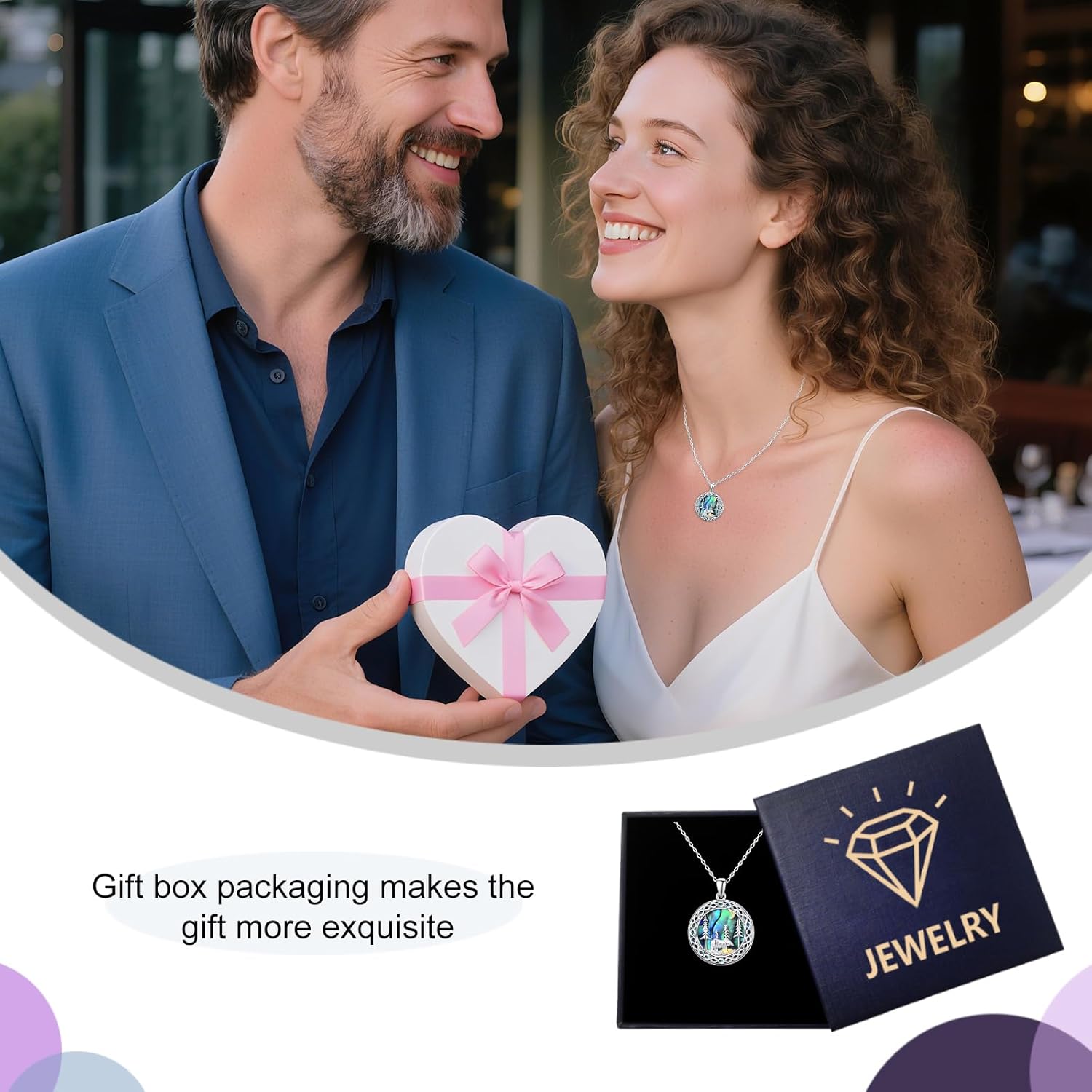 Bear/Wolf/Penguin Necklace Sterling Silver Abalone Animal Pendant Jewelry Christmas Gifts for Women - Image 6