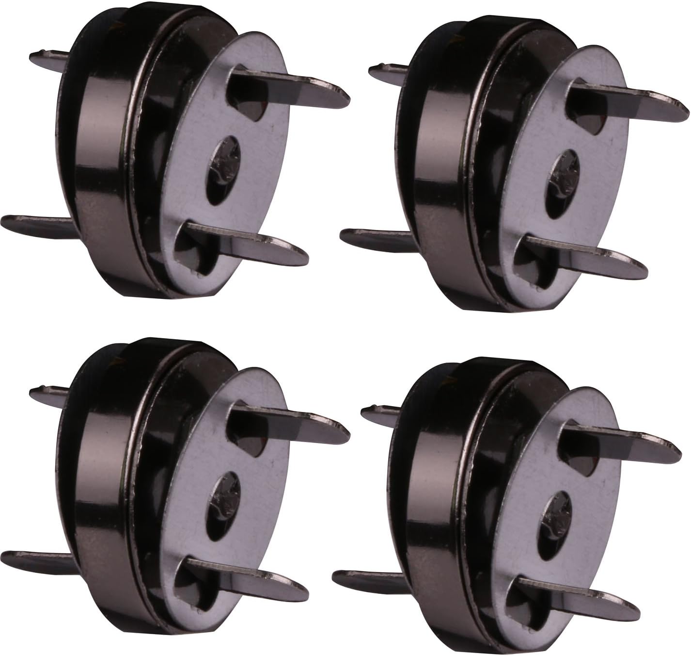 Mini Skater Round Magnetic Snaps Bag Button Clasps Closure Purse Handbag with Washer Nickel， 6-Pack (18mm, Black)