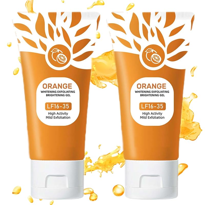 Gel esfoliante facial e corporal com enzimas de laranja Sheghy, Pacote com 2 de 50 mL