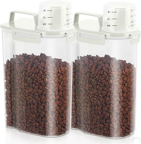 2 Pack 3 Lbs Dog Cat Food Storage Containers for