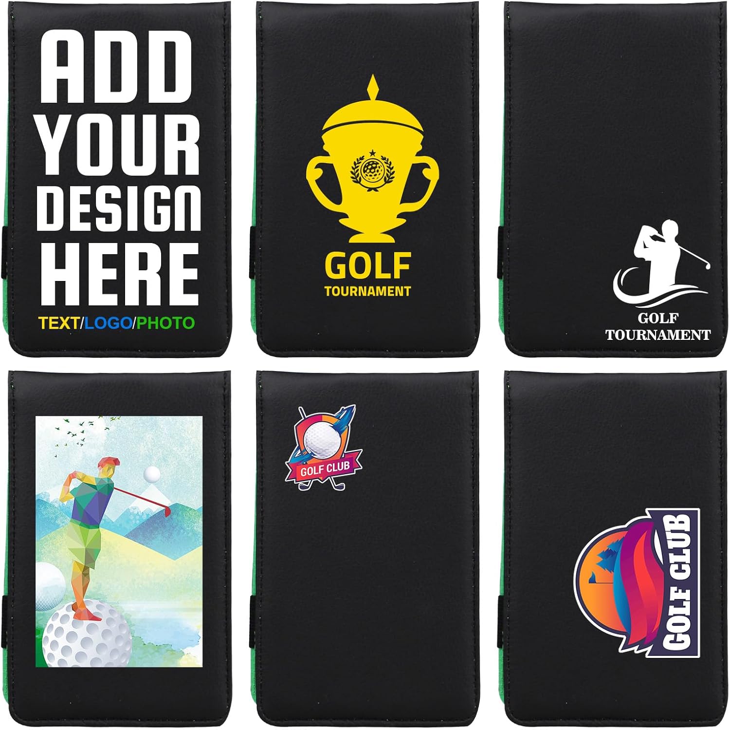 Customizable Leather Golf Scorecard Holder and Yardage Book Cover - Elegant Design with 5 Included Scorecards - Perfect for Golf Enthusiasts and Personalized Game Organization