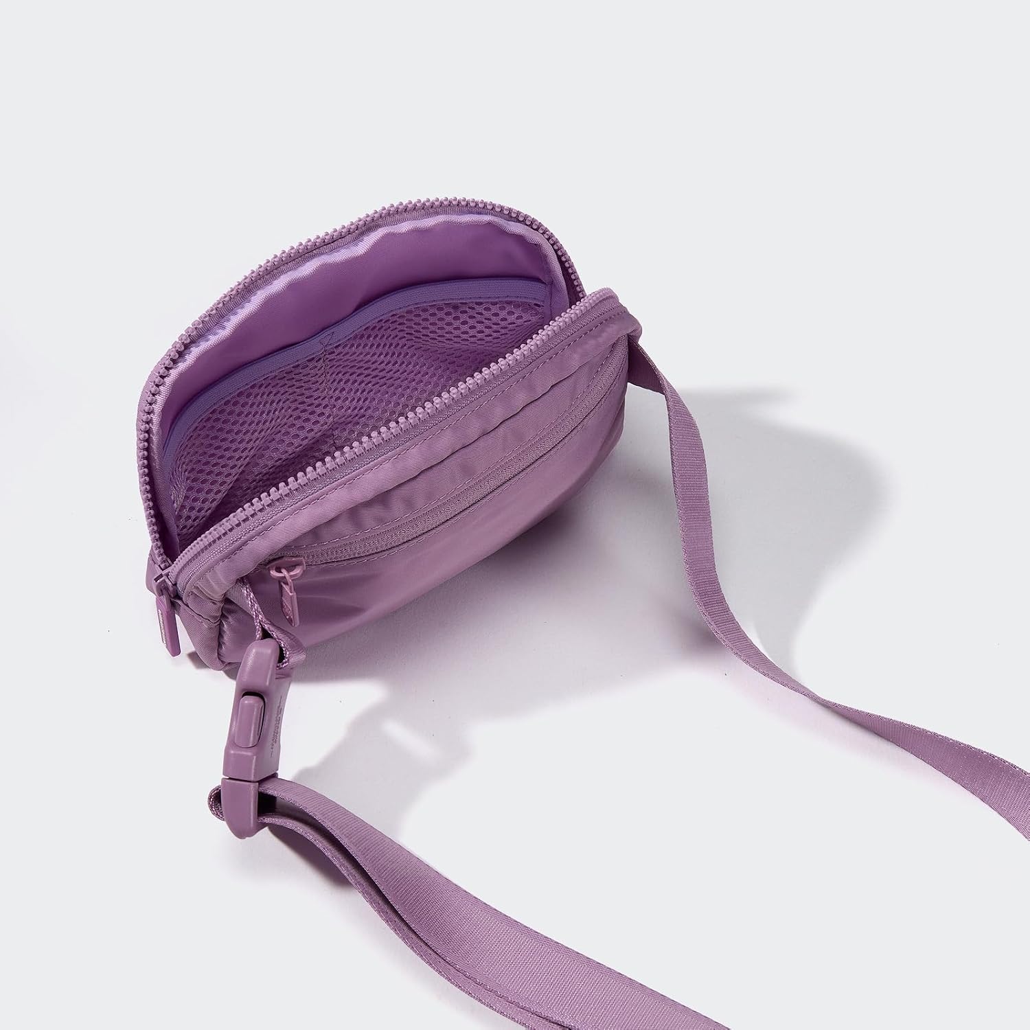Pander Two Way Zipper Fanny Pack Nylon Everywhere Belt Bag for Women, Water Repellent Waist Packs, Crossbody Bags with Adjustable Strap (Light Purple). - Image 6