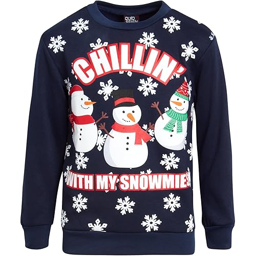 Quad Seven Boys Ugly Christmas Sweater - Soft Fleece Novelty Christmas Holiday Pullover Sweatshirt for Boys