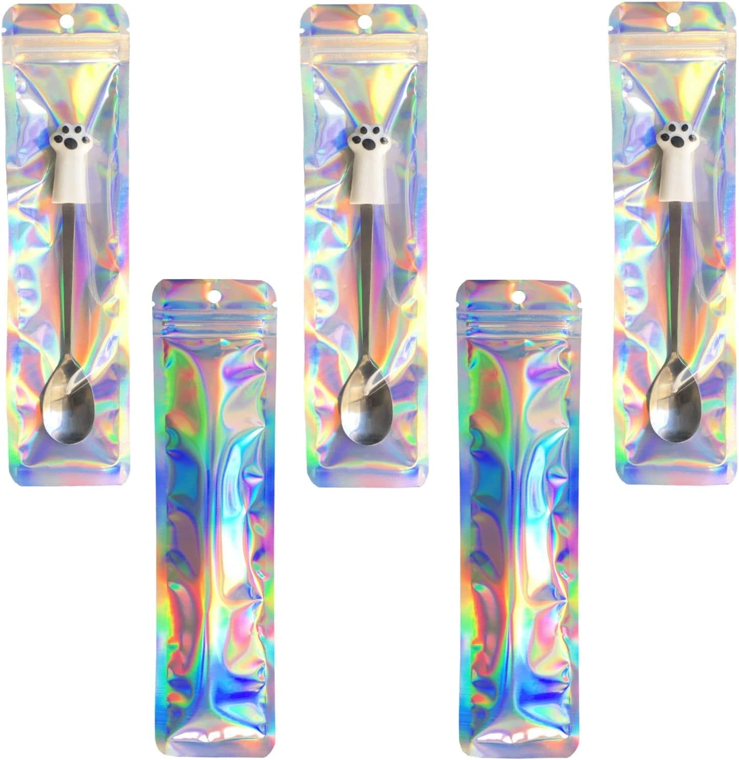 100pcs Holographic Packaging Bags Resealable Smell Proof Bags Pen Packaging for Bead Pens Small Business 2.4x9 inch Party Favor Food Storage image 5