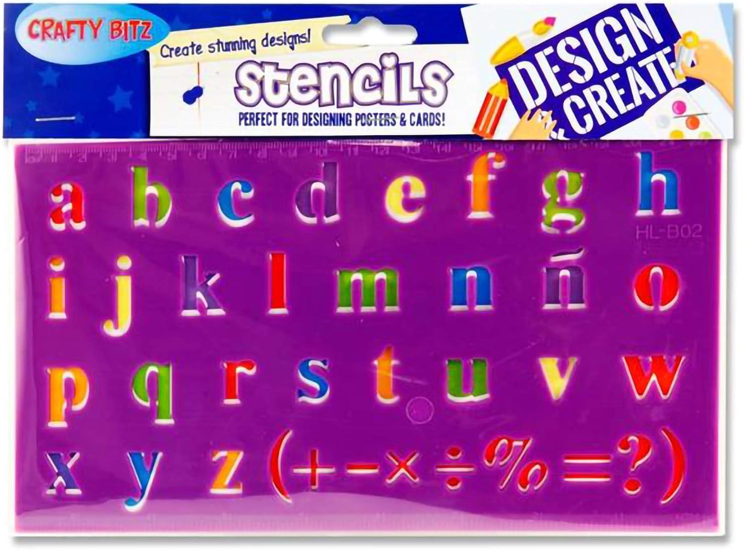 Premier Stationery Crafty Bitz Letters Stencil. 130 x 230mm, One