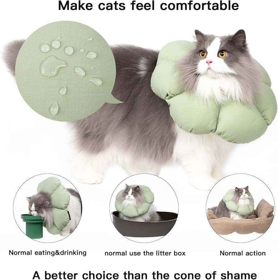 国内外の人気 HiDREAM Cat Cone Collar,Cute Waterproof Elizabethan e Collar for