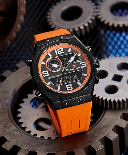 Miniatura 6 de Mens Watches Analog Digital Quartz Waterproof Sport Watches for Men Chronograph Alarm Multifunctional Wrist Watch with Silicone Strap