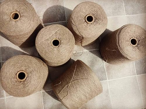 Paquete 4 100% fibra Royal Super Baby Alpaca (19.0 a 19.5 micras), 4 conos de hilo de alpaca, hilo de punto mezclado 228 nm, 8.8 lbs, beige natural,