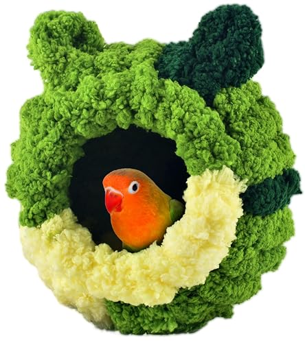 KATUMO Bird Nest, Small Sun Conure Breeding House Parrotlet Snuggle Hut Lovebird Bed for Conure, Lovebird, Zebra Finch, Loriculus, Hamster and Other Small Birds (Less Than 5 inches Long) - S (Green)