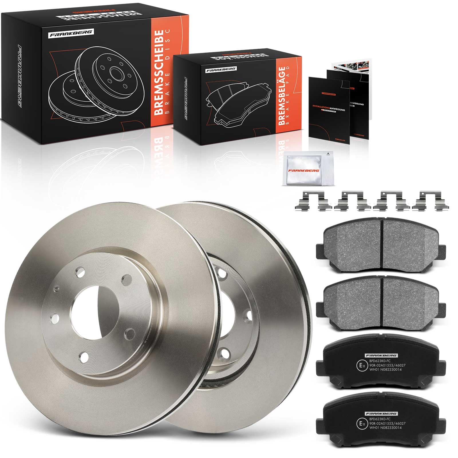 Frankberg Bremsensatz inkl. 2x Bremsscheiben + 4x Bremsbeläge Vorne Kompatibel mit CX-5 GH KE Replace# K0Y13328ZA,GHP933251