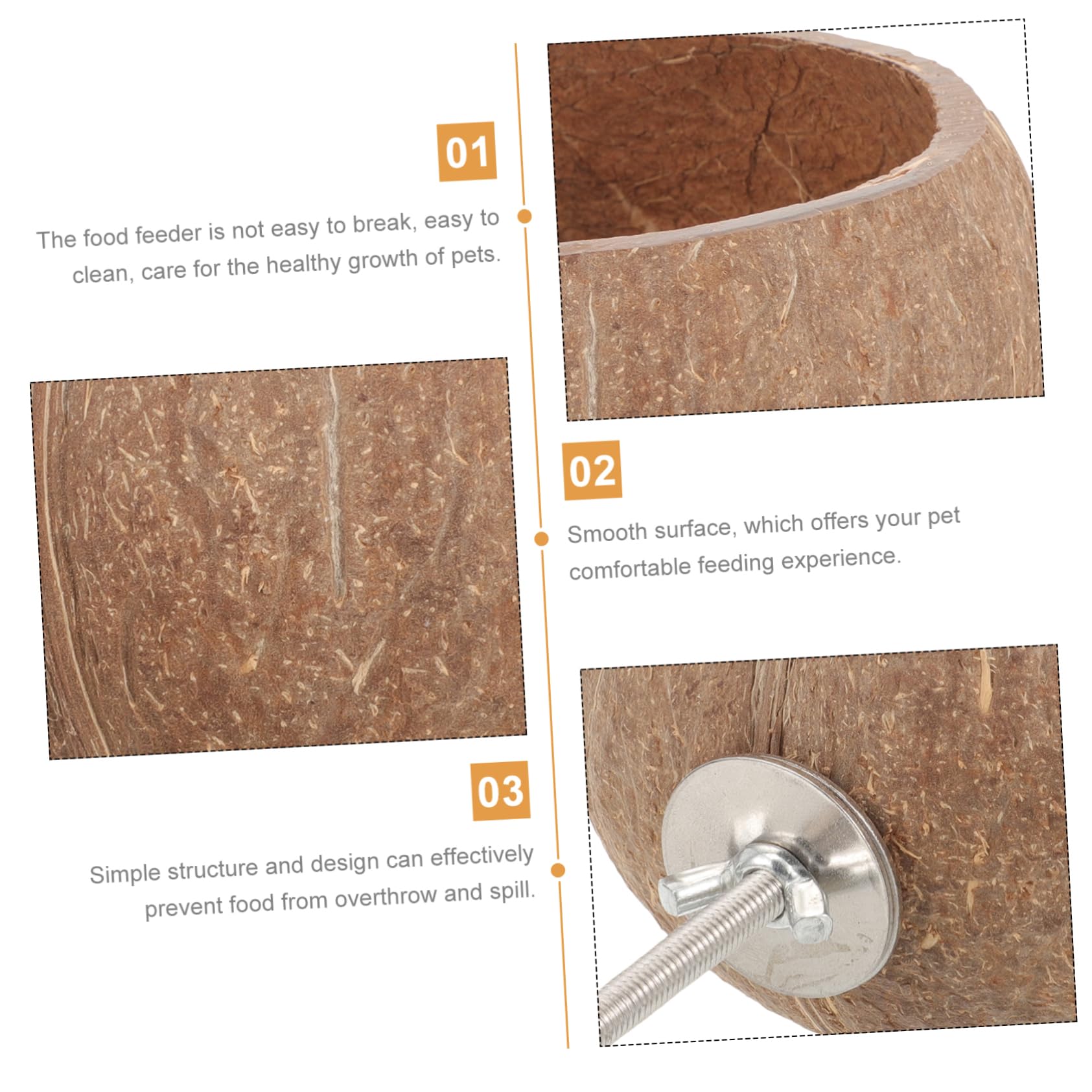 ERINGOGO Pet Feeding Bowl for Animals Compact Rat Bowl and Chinchilla Dish Coconut Shell Design for Hamsters Rabbits and Squirrels Reusable Capacity