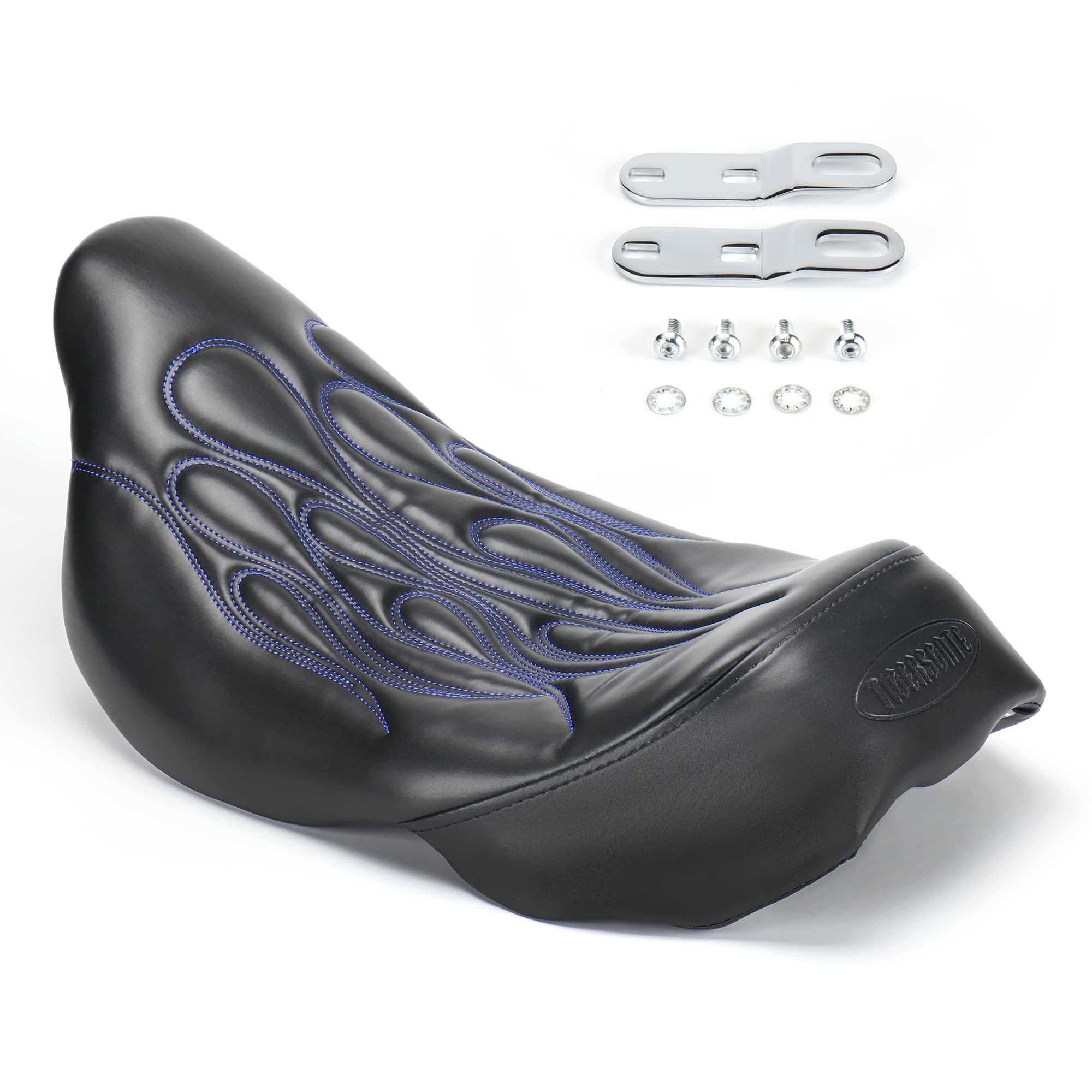 Photo 1 of TIGERSGATE Microfiber Modern low profile Solo Seat Compatible With 2008-UP Harley Touring Bagger Dresser (BLUE FIRE)