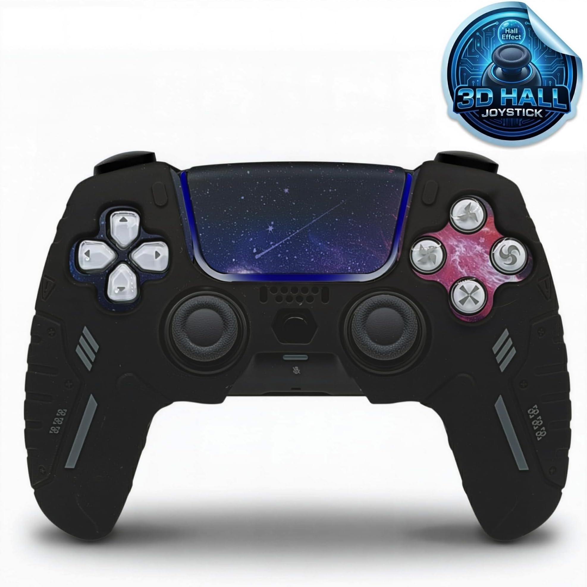 BEllTAYN Wireless Controller for PS5 with 3D Hall Effect Joysticks, Bluetooth 5.0 Connectivity, Dual Vibration, 6-Axis Motion Control, Design for Smooth and Comfortable Gaming Compatible with PS5 and Windows PC (Galaxy Black)