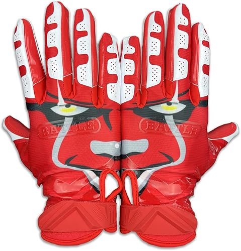 Battle Clown 23 - Guantes de fútbol deportivos, ultra pegajosos y de estilo profesional, para adultos y jóvenes, guantes receptores adhesivos de
