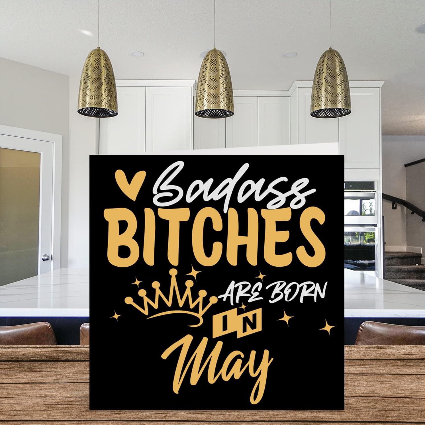 Stuff4 Funny Birthday Cards for Women Her - Badass Bitches Are Born In May - Happy Birthday Cards for Friend Girlfriend Wife Daughter Sister Aunt Mom Granny, 5.7 x 5.7 Inch Humor Greeting Cards Gift