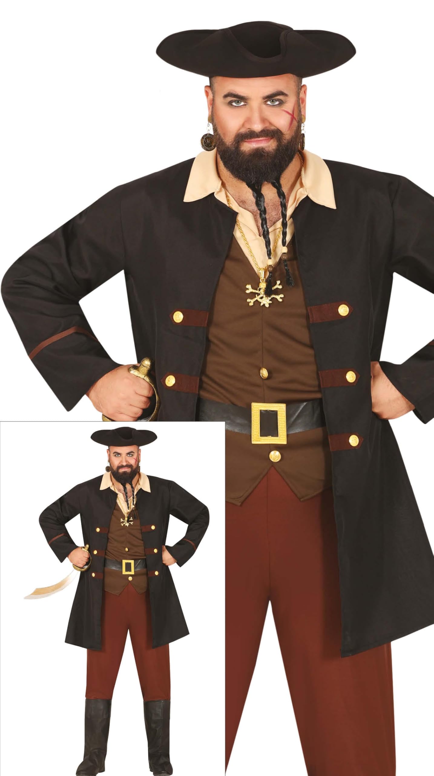 Guirca PIRATE CARIBBEAN ADVENTURER MAN COSTUME