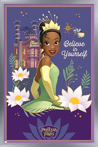 Trends International Disney The Princess And The Frog - Believe In Yourself Wall Poster, 14.72" x 22.37", Silver Framed Version