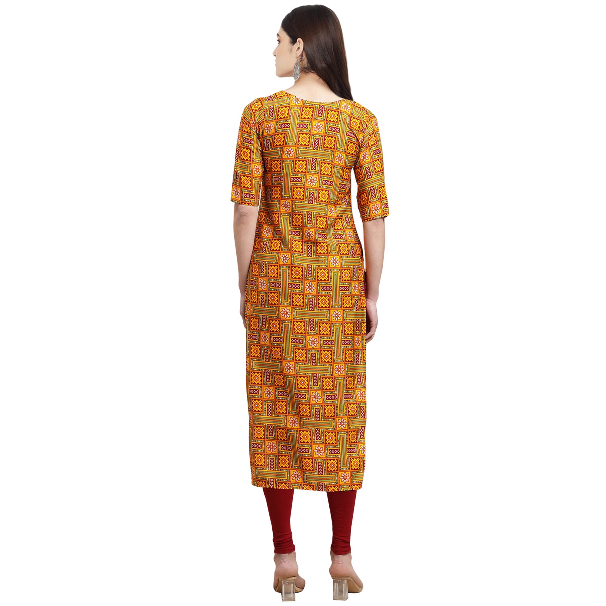 Pinkmint Women's Crepe Digital Print Straight Kurta [Pack Of 6](Qv-339-333-334-352-346-350-L)