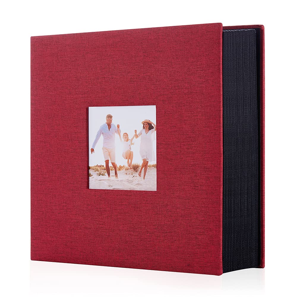 Artmag Photo Album 4x6 400 Large Capacity Linen Album Book Holds 400 Vertical Photos for Family Wedding Anniversary (400 Pockets, Red)